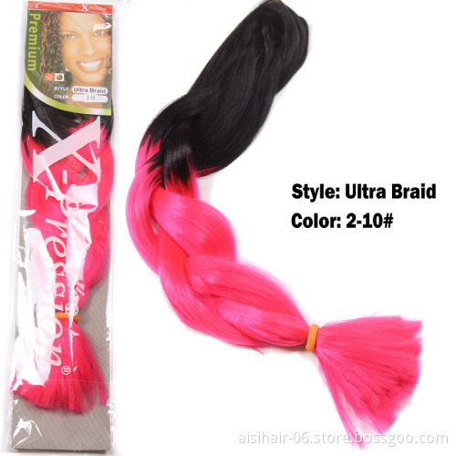 Wholesale Custom Fashion Luxury Synthetic Hair synthetic yaki braiding hair
